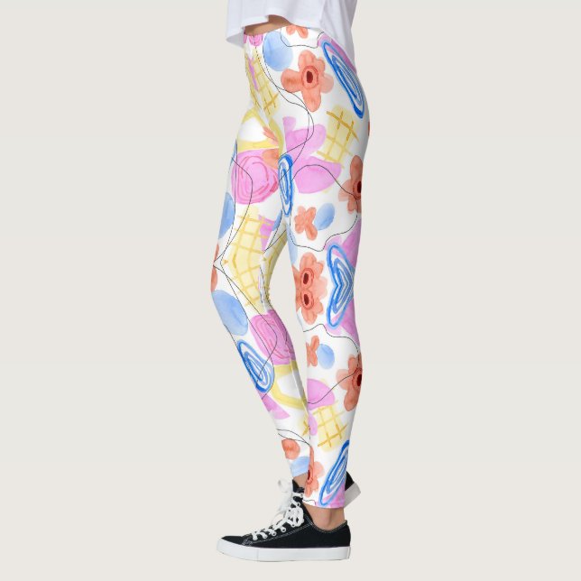 Medias brillantemente estampadas con abstracto (Izquierda)