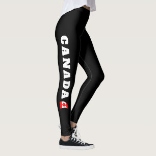 Medias con bandera de Canadá - Leggings de hoja de