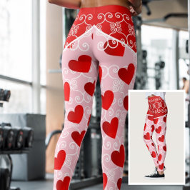 Medias con Corazón Rosa y Rojo y Rollo