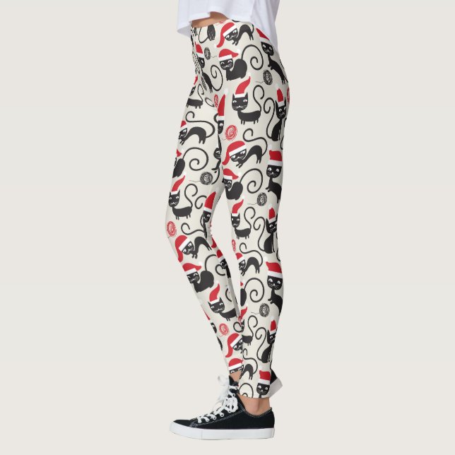 Medias con estampado de gatitos navideños lindos (Izquierda)
