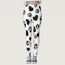 Medias con estampado de huellas de gato y corazone