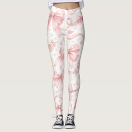 Medias con Estampado de Lazo Rosa