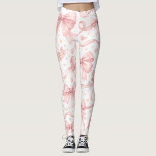 Medias con Estampado de Lazo Rosa
