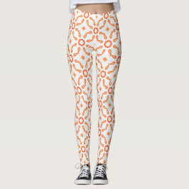 Medias con estampado floral y de lazo naranja-rojo