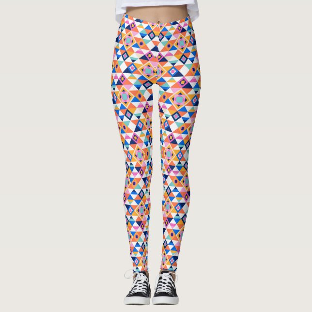 Medias con estampado geométrico colorido con vibra (Anverso)