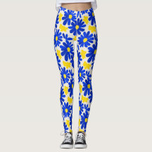 Medias con Estampado Retro de Margaritas Azul y Am