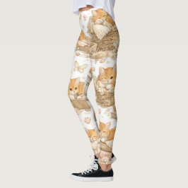 Medias con Patrón de Gato Naranja