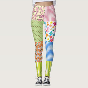 Medias con patrón de patchwork acolchado