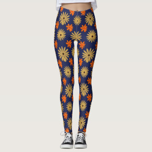 Medias con patrón floral de margarita retro vibran