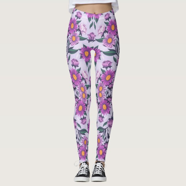 Medias con un audaz patrón floral  (Anverso)