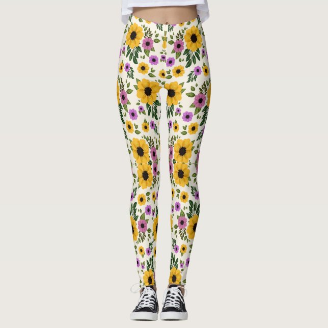 Medias con un vibrante patrón floral (Anverso)