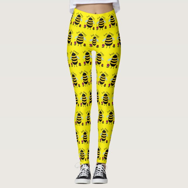 Medias de Abeja Sé Feliz Dibujo Animado (Anverso)