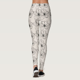 Medias de Arte de Línea Floral Minimalista