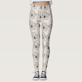 Medias de Arte de Línea Floral Minimalista
