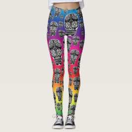 Medias de Calavera de Azúcar Arcoíris