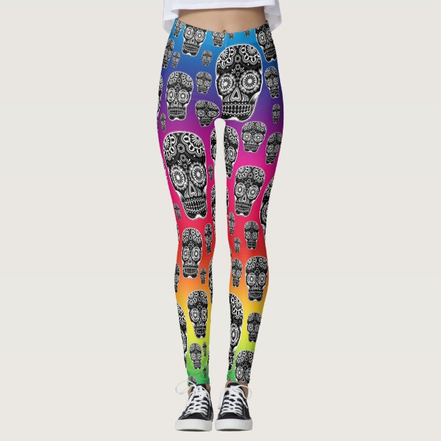Medias de Calavera de Azúcar Arcoíris (Anverso)