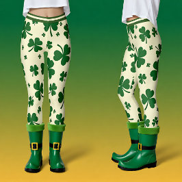 Medias de día de San Patricio con brillo de trébol