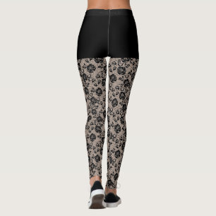Medias de encaje negro falso con pantalones cortos