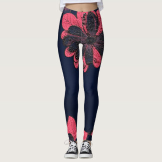 Medias de estampado botánico floral rosa y navy os