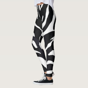 Medias de estampado de cebra en blanco y negro