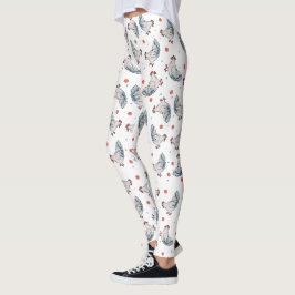 Medias De Estampado De Pollos Y Lunares