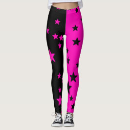 Medias de estrella rosa y negra