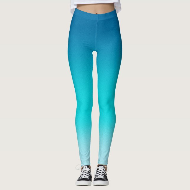 Medias de gradiente de azul a aqua modernas ombre  (Anverso)