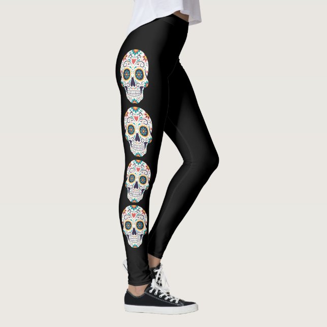 Medias de Halloween con Silueta de Cráneo Blanco C (Derecha)