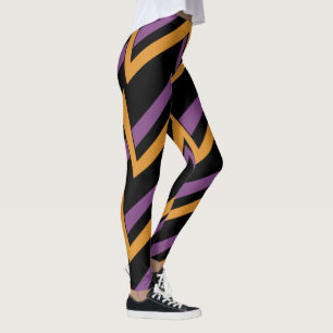 Medias de Halloween Zig Zags Naranja Púrpura
