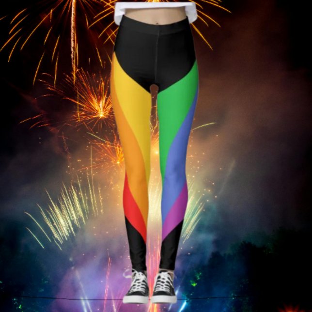 Medias de Leggings de apagón de arco iris radiante (Subido por el creador)