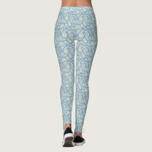Medias de licra con estampado de cachemira azul y 