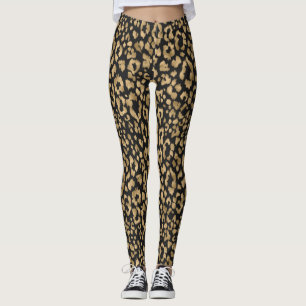 Medias de mujer estampado animal dorado/negro
