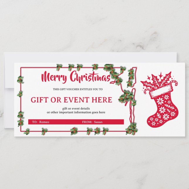 Medias de Navidad con Vale de Regalo Alegre (Anverso)
