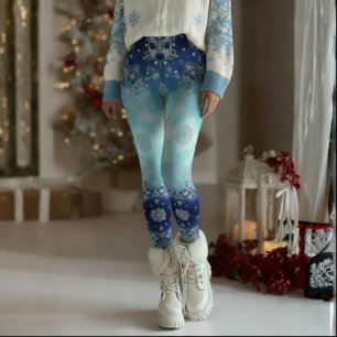 Medias de Navidad Copo de Nieve Azul
