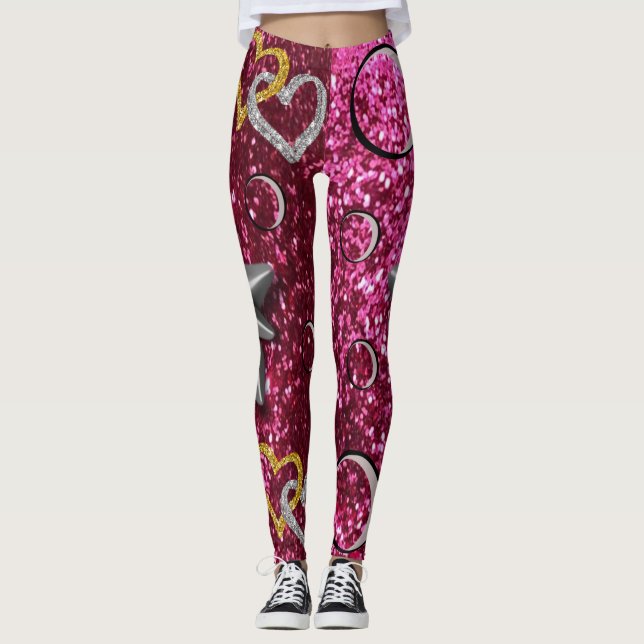 medias de oro plata leggings rosa largo (Anverso)