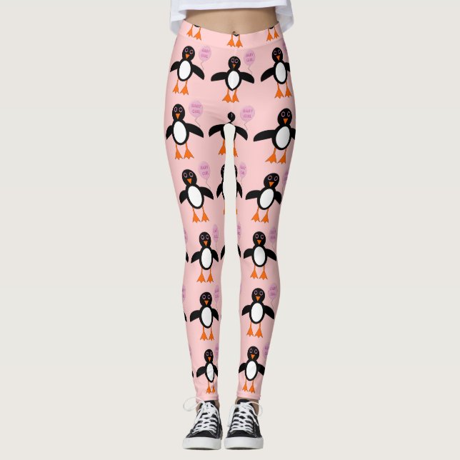 Medias de pingüino niña rosa lindo (Anverso)
