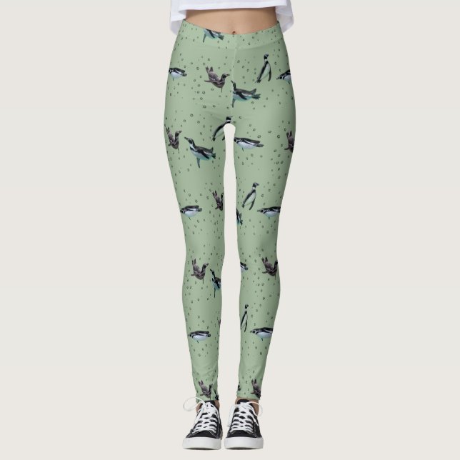 Medias de Pingüinos Burbujeantes (Verde Claro) (Anverso)