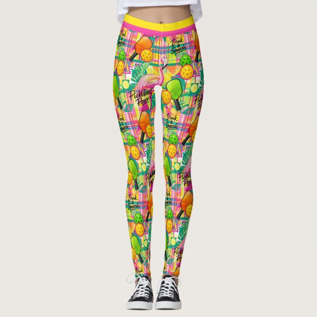 Medias de poder de pickleball de flamenco tropical (Anverso)