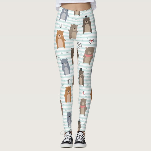 Medias de yoga estampadas lindas (Anverso)
