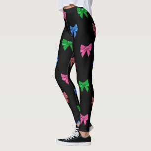 Medias divertidas de lazo rosa, rojo, verde y mora