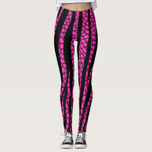 Medias estampadas con cebra rosa negro caliente