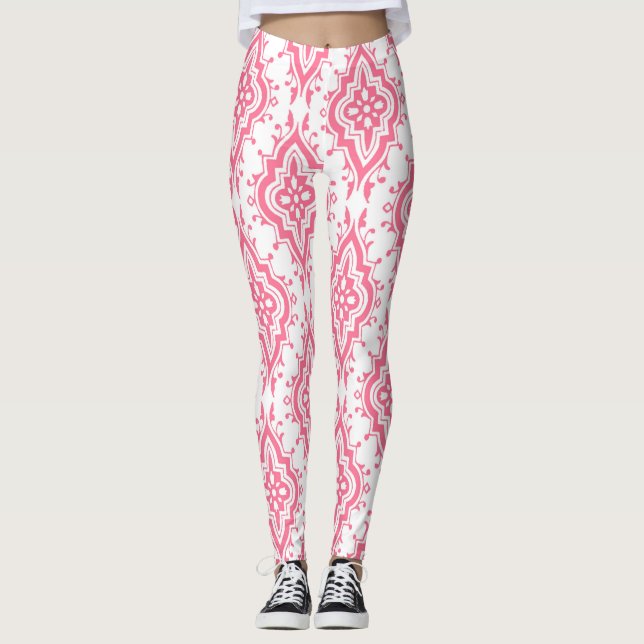 Medias estampadas con diseño de cachemira rosa (Anverso)