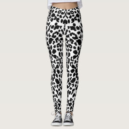 Medias estampadas con leopardo blanco