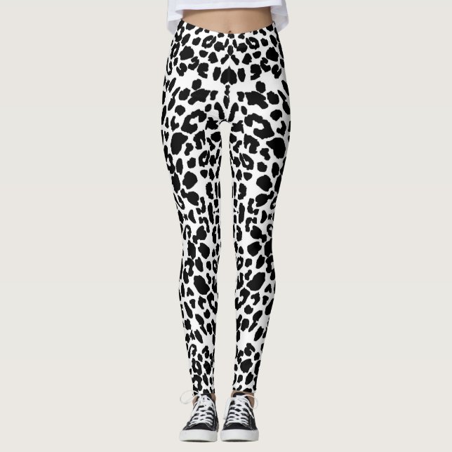 Medias estampadas con leopardo blanco (Anverso)