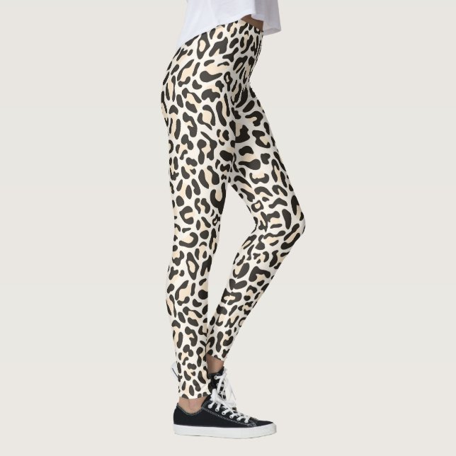 Medias estampadas con leopardo Rosa claro y negro (Derecha)