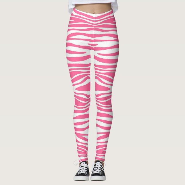 medias estampadas de cebra rosa (Anverso)