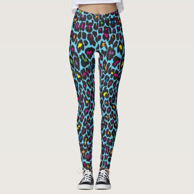 Medias estampadas de leopardo coloridas (Anverso)