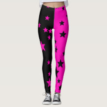 Medias estrella rosa y negro