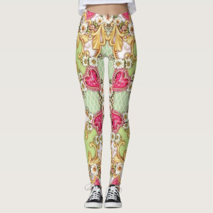 Medias florales barrocas para mujer
