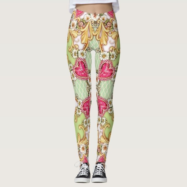 Medias florales barrocas para mujer (Anverso)